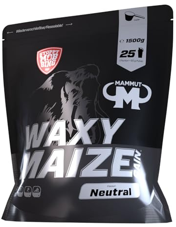Mammut Nutrition Amylopektin Waxy Maize Gain Neutral, 1,5 kg | Kohlenhydratpulver aus Waxy Maize, geschmacksneutral, gut mischbar in Wasser, für Training und Aufbau