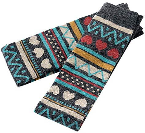 carol -1 Damen Winter Bunt Gestreift Muster Strick Stulpen Gestrickt Beinstulpen Beinwärmer Strümpfe Beinwärmer Gestrickt Verdicken Beinstulpen Böhmen Extra Lang Basic Leg Warmer