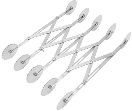 Tagliapizza a 5 Ruote , Dispositivo di bloccaggio tagliapasta Lavabile in lavastoviglie Retrattile antiruggine Taglio Uniforme per Torte per la Cottura in