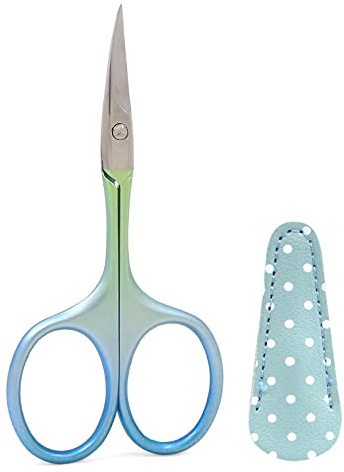 Forbici da Cucito da Ricamo, Forbici da ricamo Trimming filato filo Craft Forbici con copertura in finta pelle per crochet Scrapbooking (Blu)