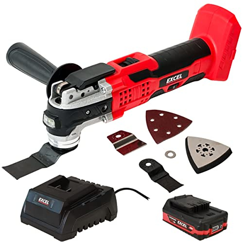 Excel 18V Cordless Oscillating Multi Tool with 1 x 2.0Ah Battery Charger