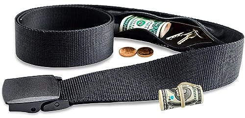 AZ-Homey Reise-Sicherheitsgürtel – Geldgürtel für Herren, Reise-Sicherheitsgürtel mit verstecktem Geldfach, Taschengürtel mit versteckter Tasche, Bargeldschutz, Diebstahlschutz, Geldbörse,