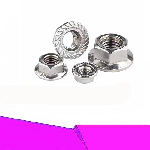 1/5 Stück Zoll 1/4 5/16 3/8 1/2 6-32 8-32 10-24 Amerika grobes Formschloss Metall schweres Drehmoment Flansch Sechskantmutter-1 Stück, Gold