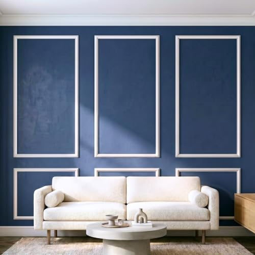 Birdeco Peel and Stick Wall Molding Kit, Self Adhesive Wainscoting Panels | Pre-Cut Paintable, Polystyrene, White, Accent Wall Panels, DIY Install, Living Room Bedroom Office Decor, 31x63 in & 31x24 in