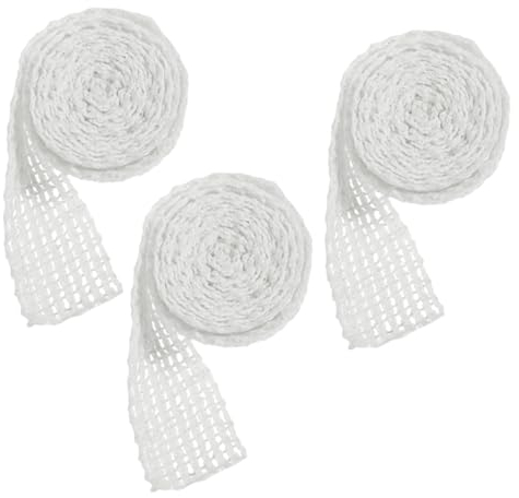 Yardwe Meat Netting Roll for Sausage and Ham 3m Mesh Casings Kitchen Beef and Chicken Netting Food-Grade Cooking Net with Elastic 3pcs Set for BBQ and Meat Preparation