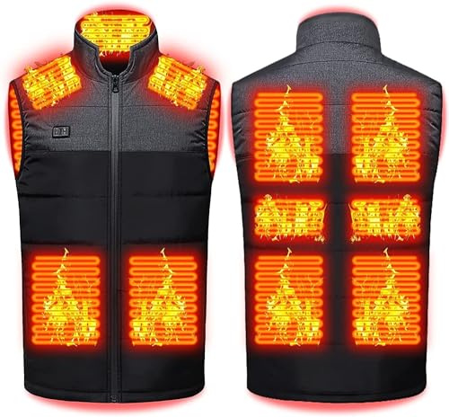 WWQQKJ Chaleco calefactable mujer hombre, chaleco calefactado con carga USB, chaqueta eléctrica, lavable chaleco polar con 3 temperaturas para pesca, caza y esquí