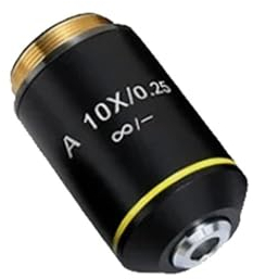Mikroskop-Zubehör-Kit Mikroskop Achromatisches Objektiv Schwarze Objektive Mehrfachbeschichtung 10X for Mikroskop Mikroskopische Objektträger