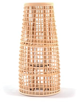 CREEDWOOD Bambus Laterne Iva | Naturfarben | mit Glaseinsatz | Kerzenleuchter Bodenleuchter Bambusleuchte Laterne Kerzenhalter Windlicht | Größe: 50 cm