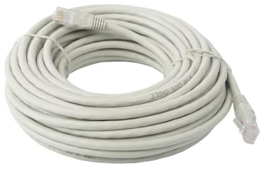 Cable de conexión CAT6 de 15 m, Color Gris, Alta Velocidad, Ideal para Redes Ethernet y transmisión de Datos.