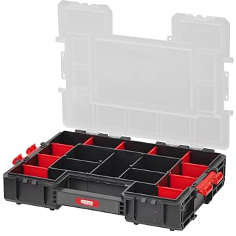 Sortimentskasten Organizer mit variablen Einteilern und seitliche Verriegelung von Kreher, Maße 38 x 29,4 x 7,4 cm (L)