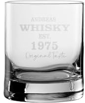 Der-Porzellan-Laden Bicchiere da whisky con incisione, 320 ml, bicchiere da whisky personalizzato con nome e whisky vintage, lavabile in lavastoviglie