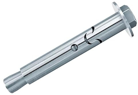 ABAZO 10 Stk. Schwerlastanker Schwerlastdübel Keilanker Bolzenanker verzinkt Zulassung in Industriequalität Ankerbolzen Keilanker Schwerlastdübel Universeller Hülsenanker (12x180mm Nuss)