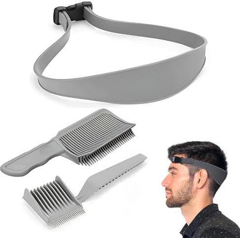 3 Pezzi Sfumatura Capelli Uomo Set, Fascia Taglio Capelli Curva Regolabili, Pettine di Posizionamento Curvo, Pettine Da Parrucchiere,Pettine per Taglio Capelli Fascia Taglio Capelli Curva