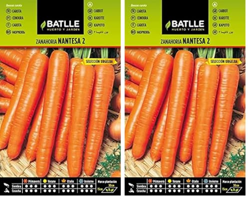 Semillas Batlle Carottes Carotte de Nantes 2 - Urgelba, Orange (Lot de 2)