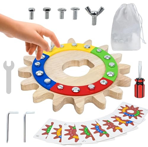 Ulikey Jouets Montessori pour 3 4 5 Ans, Jouets en Bois pour Enfants, Jouets de motricité Fine avec Outils Tournevis, Jouets sensoriels pour Tout-Petits, d’Apprentissage Préscolaires pour Les Voyages