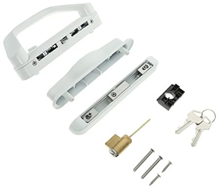 LIFKICH Sliding Door Handle Lock for Patio Sliding Glass Door Wardrobe Sling Lock Key Fits Thickness Screw Spacing