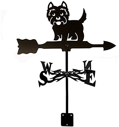 ANCNA-U Garden Weather Vane Decorative Vane West Highland Terrier Eagle Silhouette Handmade Weathercock Stainless Steel Weathervane Direction Indicator for Outdoor Roof Garden Mount Yard Decor