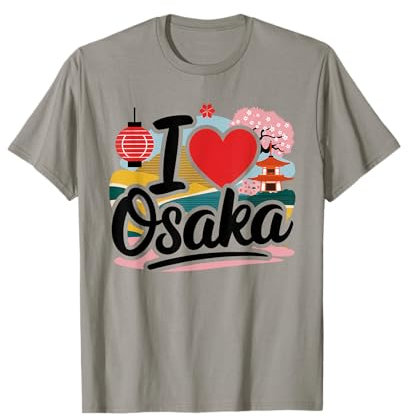 I Love Osaka Japón Sakura Templo de flor de cerezo japonés Camiseta