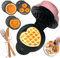 Mini Waffle Maker with 6 Removable Plates,Small Heart Waffle Maker Keto,3-in-1 Multi-plate set,Wafflera Iron for Kids Family&Individuals,4'' Non Stick Cooking Plates with Fast & Even Heating(new)