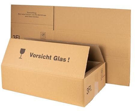 5x Versandkarton/Umkarton für 3er Flaschen Geschenkkartons, Weingeschenkkartons, Geschenkboxen, Holzkisten