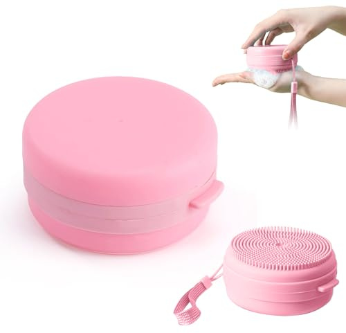 virkwuy Silicone Body Scrubbern, Körperbürste, Peeling Duschbürste (Rosa) | Peeling-Duschbürste zur Reinigung der Poren und Reduzierung der Hautrauhigkeit für Körper, Gesicht