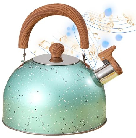 Whistling Bouilloire en acier inoxydable de qualité supérieure 2 l Pour le camping, la cuisine en plein air, bouilloire classique pour café, thé, boissons chaudes, compatible avec les types de