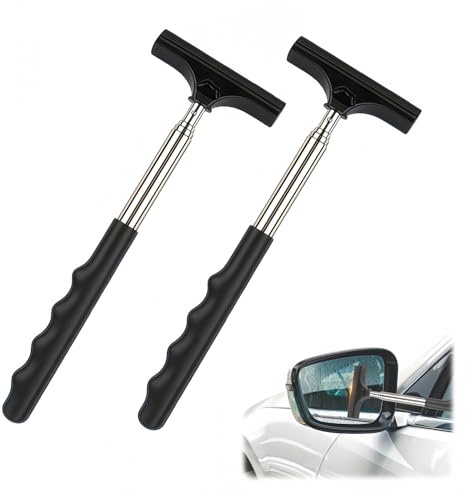 2pc Mini Car Mirror Wiper, Small Squeegee for Wing Mirrors, Retractable Rearview Mirror Wiper, Fish Tank Squeegee, Portable Telescopic Cleaning Tool Remove Rainwater and Water Mist (Black)