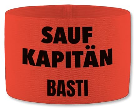 Geschenk mit Namen personalisiert by Shirtracer - Jako Kapitänsbinde - & Alkohol - Saufkapitän Wunschname - Malle personalisiert Accessoires Mallorca Party Saufen