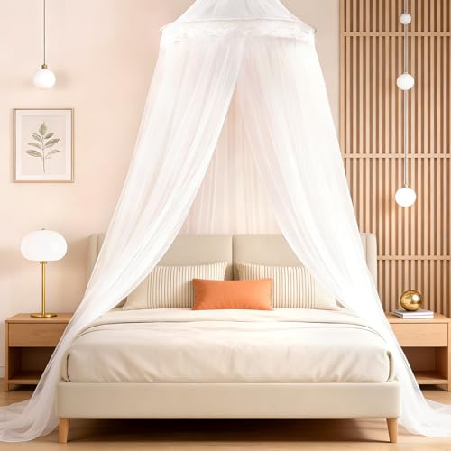 Moskitonetz Bett für Doppelbett Einzelbett, 0,6m x 2,5m x 10,5m Mückennetz Bett, Hochwertiges XXL Reise Mückennetz Bett, Feinmaschiges Betthimmel Insektenschutz Bett für Zuhause und Indoor Outdoor