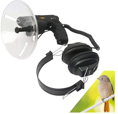 Microfono parabolico - Dispositivo di ascolto a lungo raggio con ingrandimento 8x e ricezione audio da 91,4 m per osservazione e monitoraggio della fauna selvatica