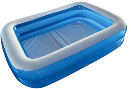 Sonnena Piscine Gonflable Rectangulaire 200x150x50cm, Piscine Familiale pour Enfants et Adultes, PVC Épais Sécurisée pour Jardin, Terrasse et Moments de Fraîcheur