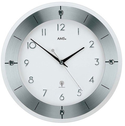 Moderne Wanduhr mit Funkwerk, Funkuhr, batteriebetrieben AMS 5848 by AMS