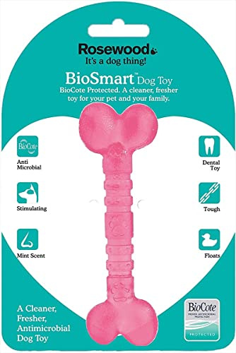 Rosewood BioSafe Puppy Bone - Giocattolo igienico da masticare per cuccioli, antimicrobico, lenisce la dentizione, profumo di menta, favorisce la salute dentale, adatto per razze di cani di piccola