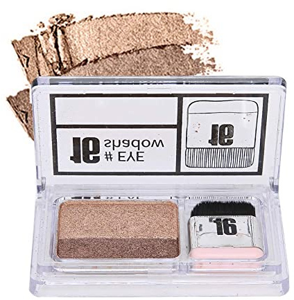 Doppel Lidschatten-Pulver-Palette - Glänzende Matte Glitter Eyeshadow Makeup, 1 Sekunde Geeignet für Frauen, Glitzer-Lidschatten, Schnelles Make-up (Erdton)