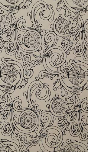 Wachsverzierfolien Ornamente Größe 225 x 90 mm, Farbe weiß/schwarz
