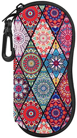 MoKo Brillenetui - [Ultra Lightweight] Neopren Reißverschluss Sonnenbrille Tasche mit Gürtelclip für Brillen, Rahmen, Tragbare Case für Schlüssel, Bleistifte, Karten, Stechapfel