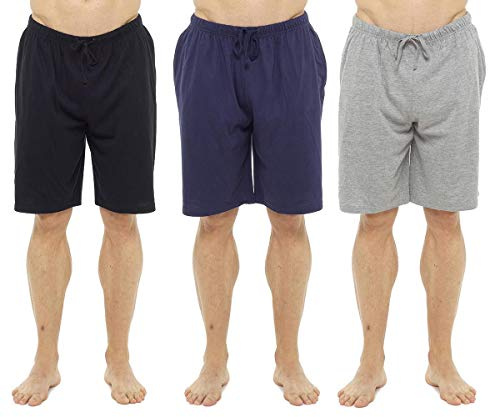 Keanu 3-pack loungeshorts för män bomullspyjamas kortbyxor jersey nattkläder sommarstorlekar M-3XL, Multi 1, M