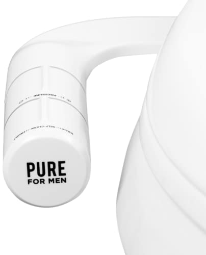 Pure for Men Bidet Toilet Seat Attachment for Home | Dual Self-Cleaning Nozzle (Frontal & Rear Back), Non-Electric Sprayer, Adjustable Water Pressure & Easy to Use | Sleek & Minimalist Design (White)