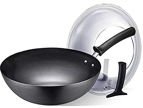 ZXFDMSWJ Wok Pan Wok Antiadherente Wok sin Recubrimiento Wok Wok Estufa de Gas doméstica salteada a la Antigua Sartén Especial Wok Wok, 2 tamaños Wok Pan Antiadherente de inducción (Size : 30cm)