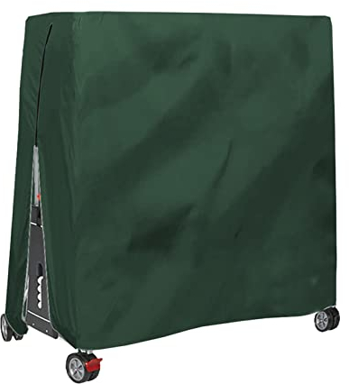 185×165×70cmAbdeckung für Tischtennisplatte mit Reißverschluss und Kordelzug, Winterfeste Outdoor-Schutzhülle aus 420D Oxford Gewebe - Wetterfester Wind-, Wasser- und UV-Schutz (Grün)