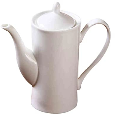 BNNP Pure White Ceramic Coffee Pot Large-capacity Teapot Ceramic Coffee Pot Coffee Cup Sugar Milk Coffee Pot Instant 650ml (Color : A)