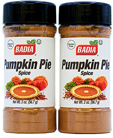 2 x Badia Pumpkin Pie Spice 2oz + Uplabel Creations Pumpkin Pie Recipe Card Y