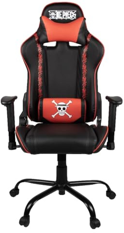 Konix One Piece Chaise de Bureau Gaming - Inclinaison siège 150° - Cuir polyuréthane - Coussin lombaires et cervicaux réglable - Appui-tête - Noir