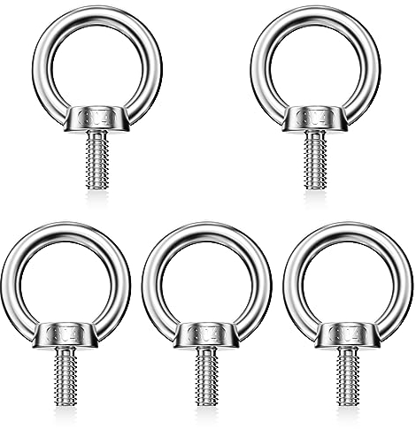 Mesybveo 5 Stück M8 Ringschraube, 304 Edelstahl Augenschraube, Ring Augenbolzen Runde Ringbolzen, Geschlossene Ösenschraube, Wasserdicht und Rostfrei, Augbolzen zur Befestigung und Aufhängung