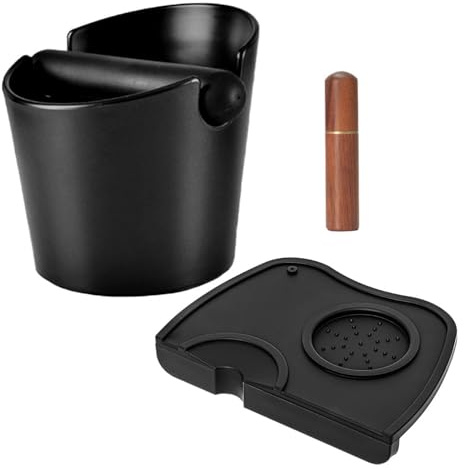 youjia Abklopfbehälter, Abschlagbehälter für Siebträgermaschin Zubehör Knock Box für Kaffeesatz Aluminium Wdt Tool Espresso Coffee Distributor