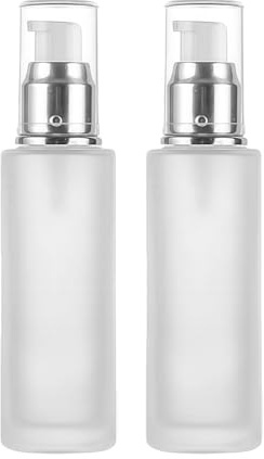 2 botellas dispensadoras de loción de vidrio esmerilado de 120 ml, botellas dispensadoras de crema cosmética, botellas de viaje para cosméticos, crema, dispensador para maquillaje, mezclas de aceites