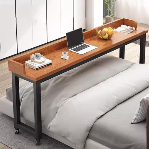 LJFDXD Cama de Escritorio con Ruedas para Ordenador Portátil, Mesa de Trabajo, Mesa de Cama con Ruedas, Mesa Rodante Sobre Cama de Tamaño Queen/Completo, para El Hogar, Hospital ( Size : 150*40*80cm )