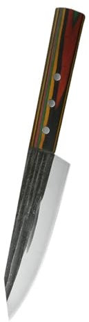 FBITE Chef di cucina coltello in acciaio forgiato fatto a mano 6 pollici tritare affettare carne pesce manico in legno stile giapponese Sushi Sashimi strumento