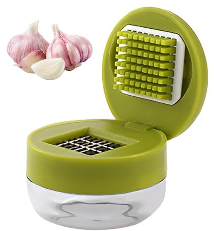 Taglierina per aglio e, Utensile da cucina per tagliare l'aglio, Tritacarne pressato in acciaio inossidabile, Tritacarne manuale per frutta e verdura, Utensile da cucina per uso domestico