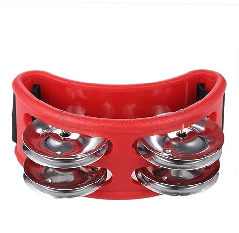 Vaguelly Fuß Jingle Bells Fuß Tamburin Tamburine Für Kinder Musikinstrumente Für Maracas-instrument Maraca-schüttler Fußpercussion Handgehaltenes Tamburin Fußglocken Tamburin Für Kinder Rot